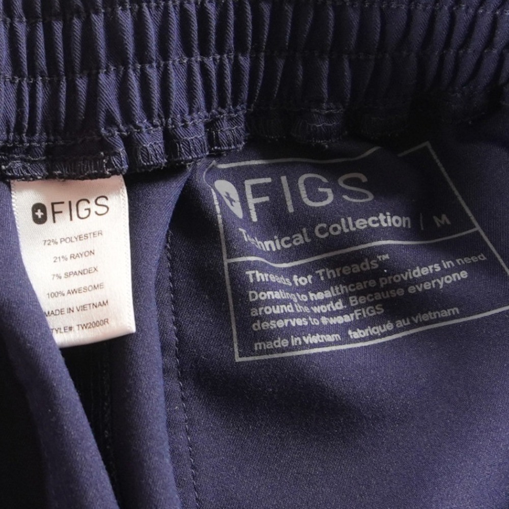 FIGS Straight Leg Skinny Drawstring Cargo Women Scrub Pants M Blue Medical - Picture 8 of 13